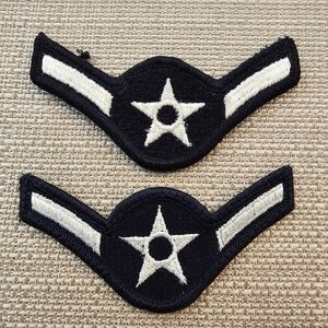 NWOT set of 2 US Air Force Airman Dress Blue Enlisted Rank sew-on patches